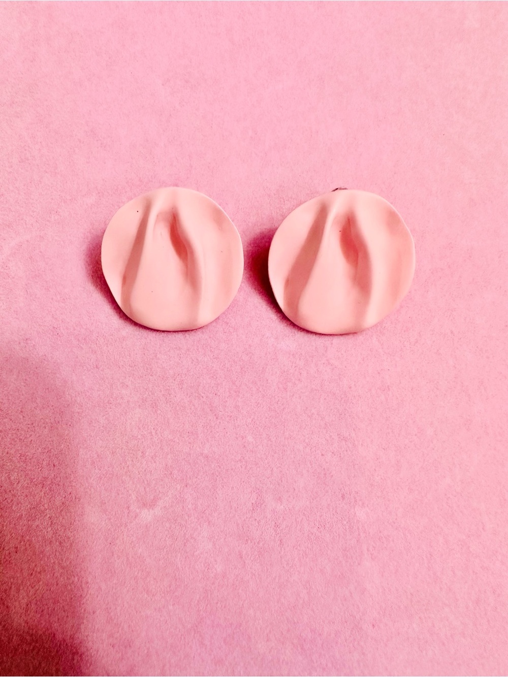 Blush Pink Abstract Stud Earrings